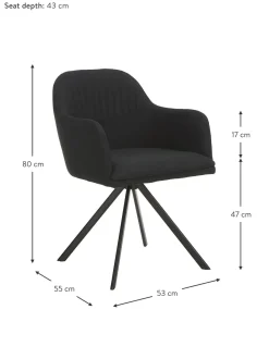 Silla Giratoria Con Reposabrazos Tapizada Lola