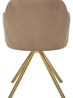 Silla Giratoria Con Reposabrazos De Terciopelo Lola