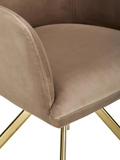 Silla Giratoria Con Reposabrazos De Terciopelo Lola