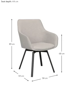 Silla Tapizada Con Reposabrazos Giratoria Alison