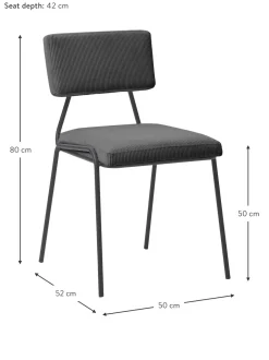 Silla Tapizada En Pana Mats, 2 Uds.
