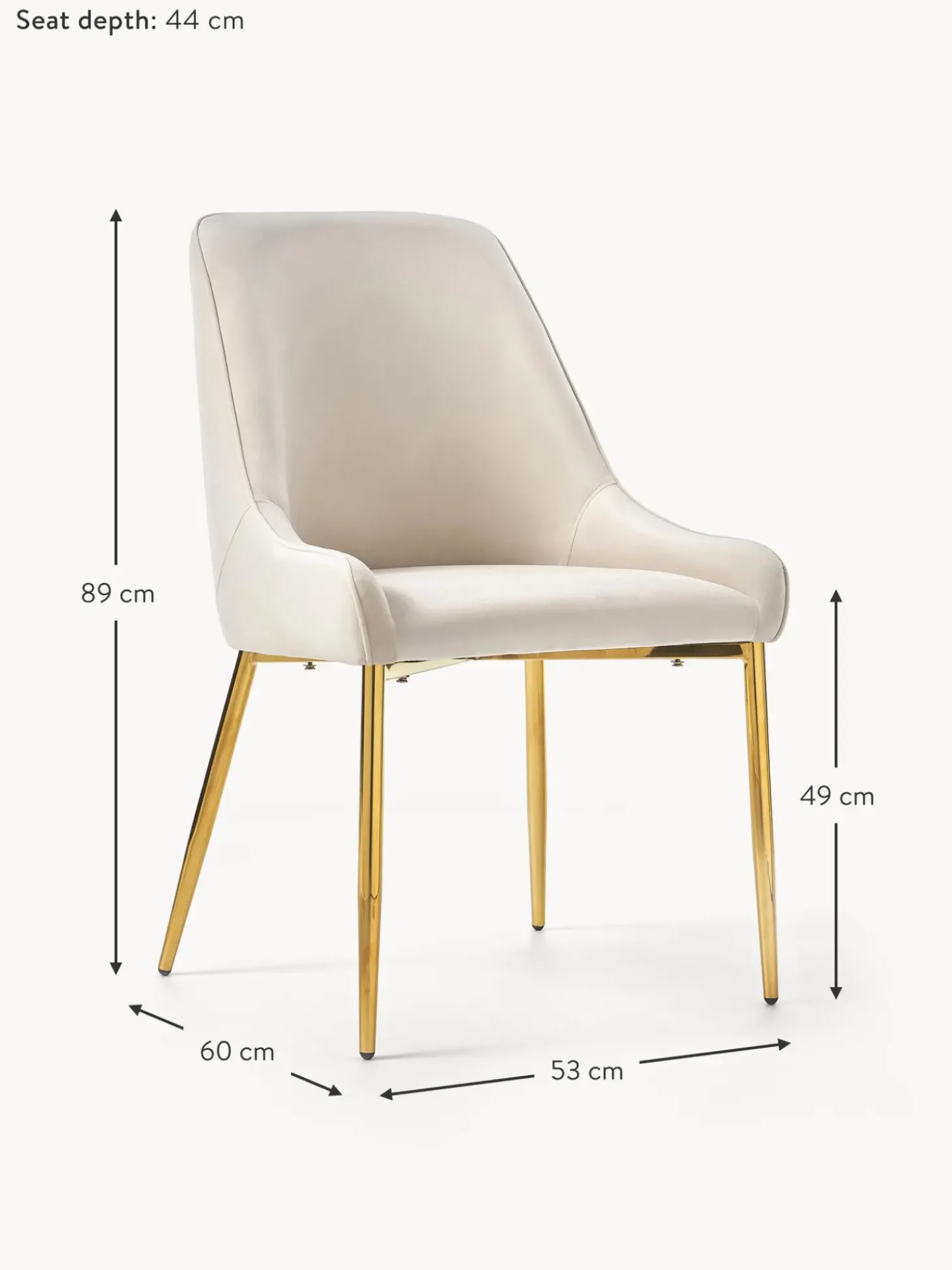 Silla Tapizada En Terciopelo Ava