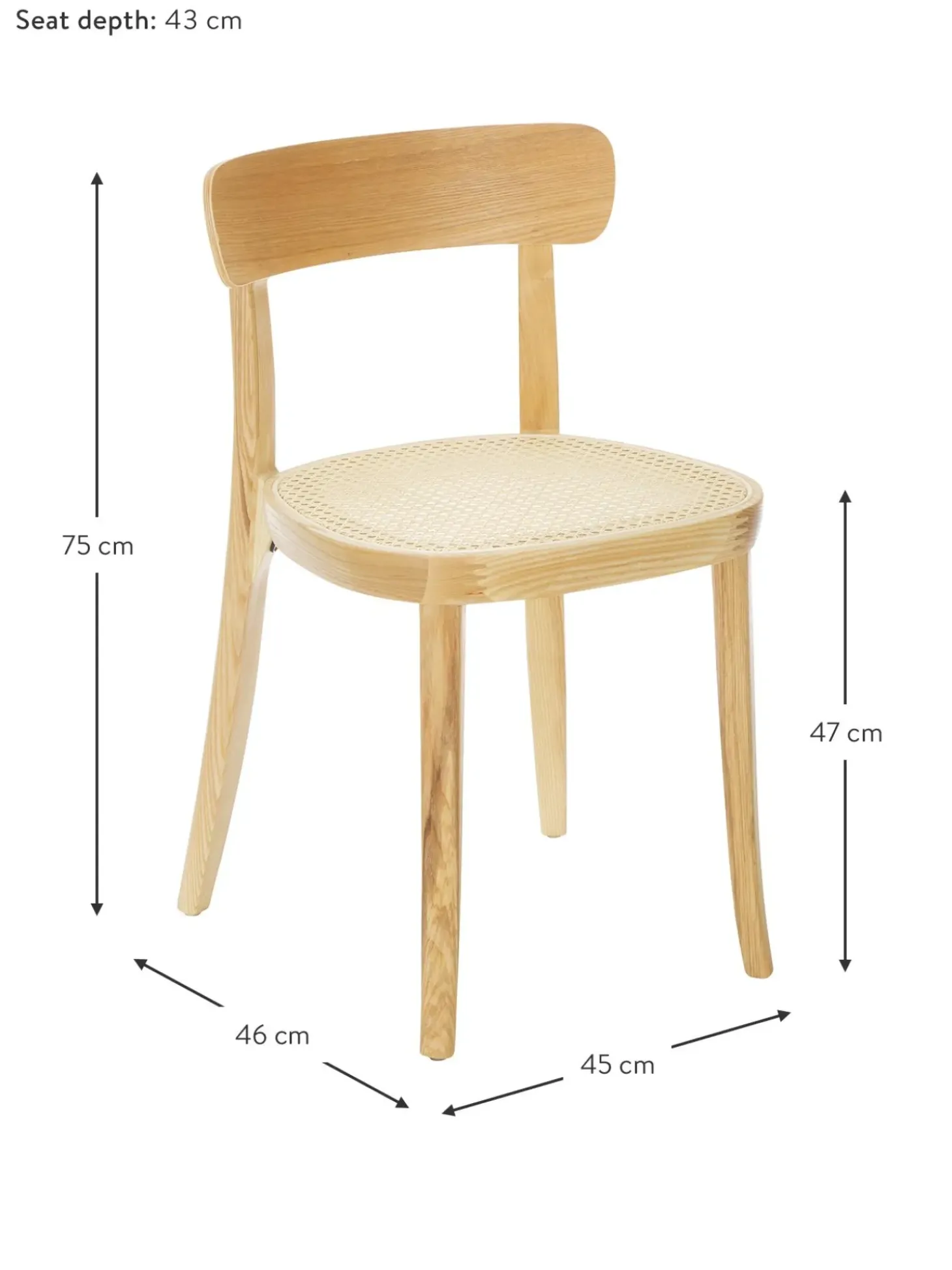 Sillas De Madera Con Tejido Vienes Richie, 2 Uds.