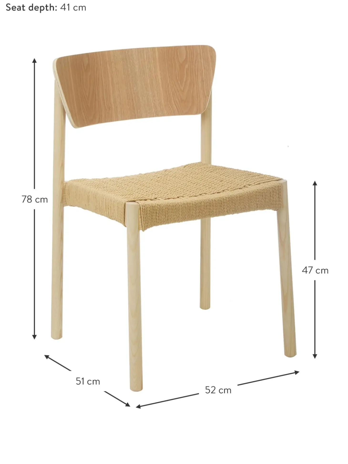 Sillas De Madera Y Ratan Danny, 2 Uds.