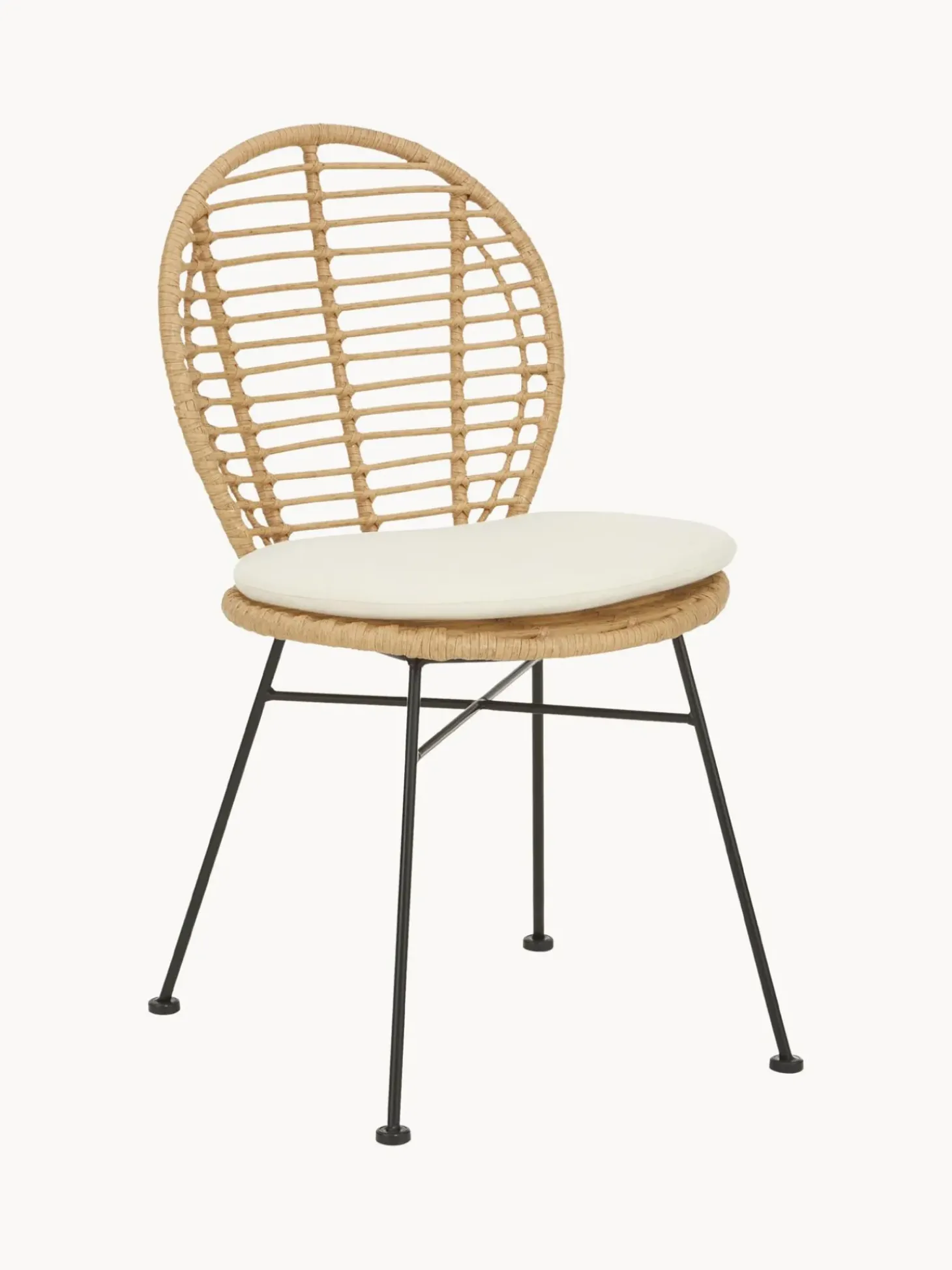 Sillas De Ratan Con Cojin Cordula, 2 Uds.