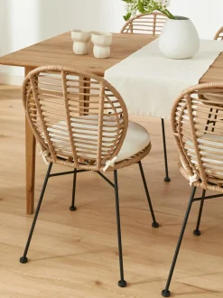 Sillas De Ratan Con Cojin Cordula, 2 Uds.