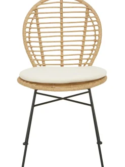 Sillas De Ratan Con Cojin Cordula, 2 Uds.