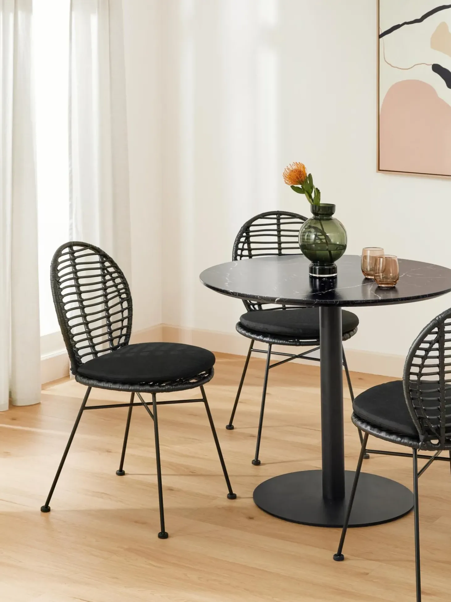 Sillas De Ratan Con Cojin Cordula, 2 Uds.