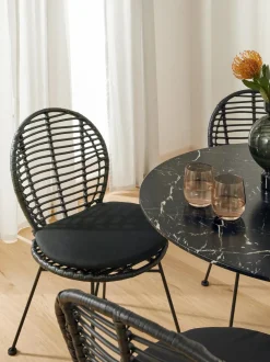 Sillas De Ratan Con Cojin Cordula, 2 Uds.