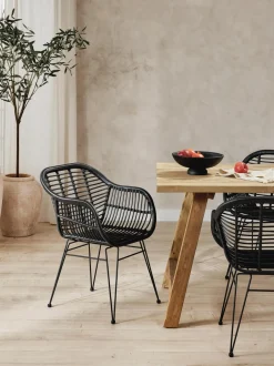 Sillas De Ratan Con Reposabrazos Costa, 2 Uds.