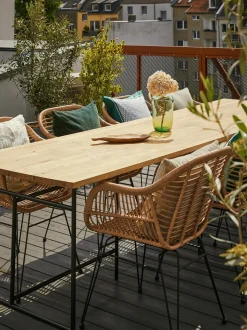 Sillas De Ratan Con Reposabrazos Costa, 2 Uds.