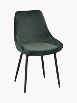 Sillas Tapizadas En Terciopelo Sierra, 2 Uds.