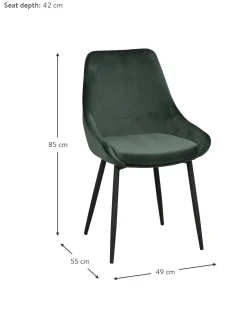 Sillas Tapizadas En Terciopelo Sierra, 2 Uds.