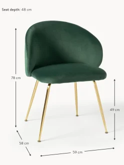 Sillas Tapizadas En Terciopelo Luisa, 2 Uds.