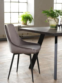 Sillas Tapizadas En Terciopelo Sierra, 2 Uds.