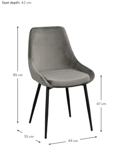 Sillas Tapizadas En Terciopelo Sierra, 2 Uds.