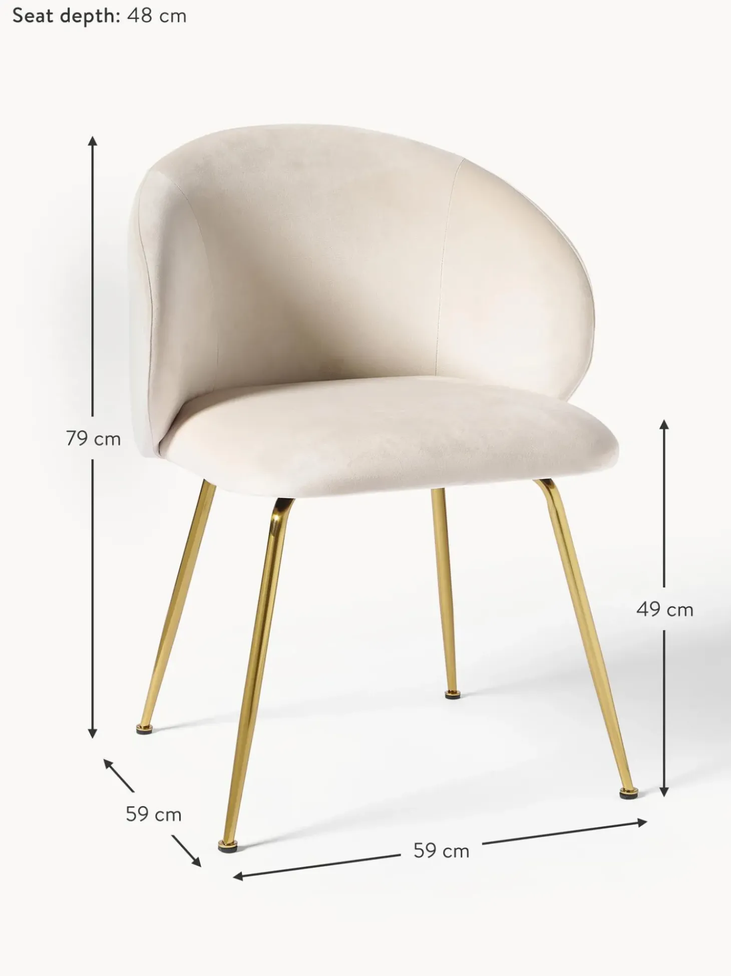 Sillas Tapizadas En Terciopelo Luisa, 2 Uds.