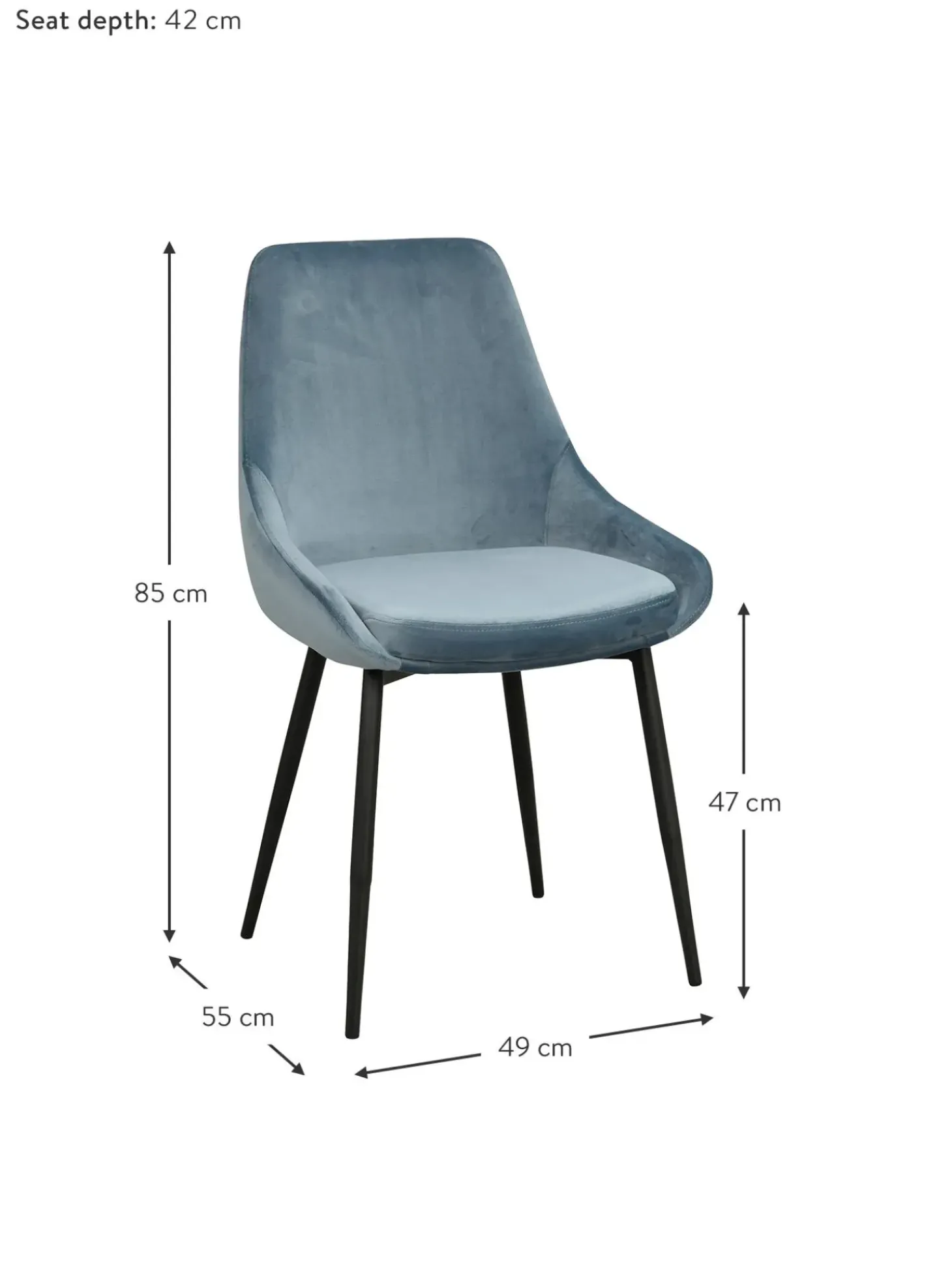Sillas Tapizadas En Terciopelo Sierra, 2 Uds.