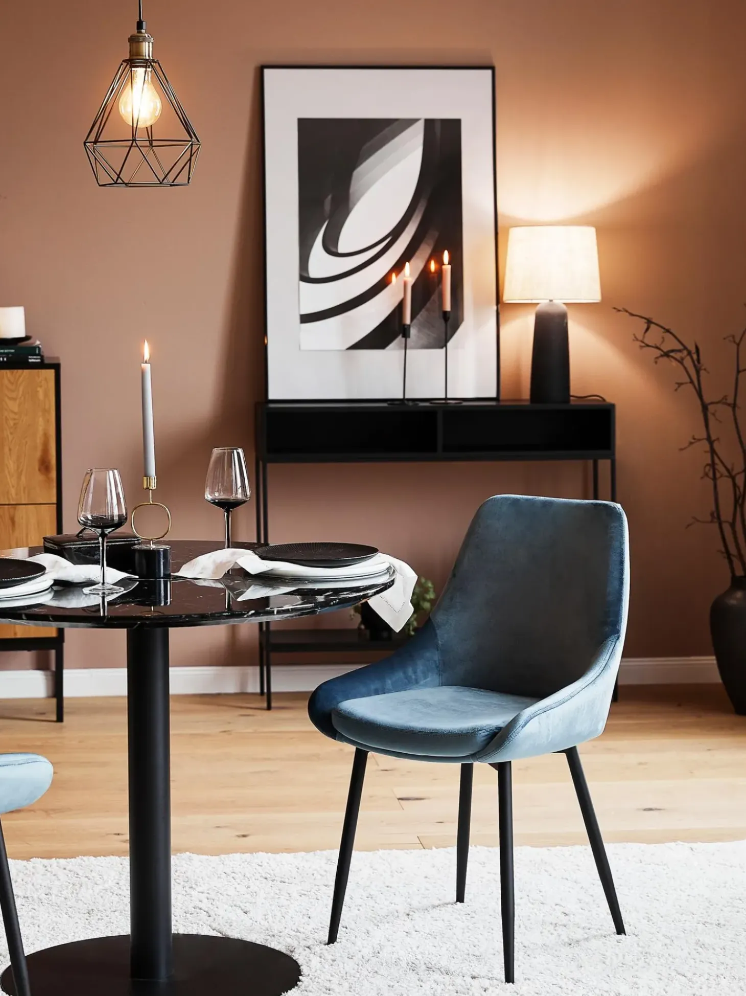 Sillas Tapizadas En Terciopelo Sierra, 2 Uds.