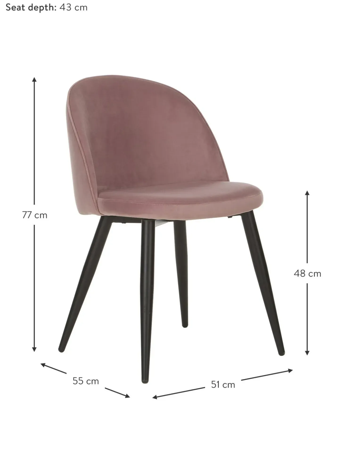 Sillas Tapizadas En Terciopelo Amy, 2 Uds.