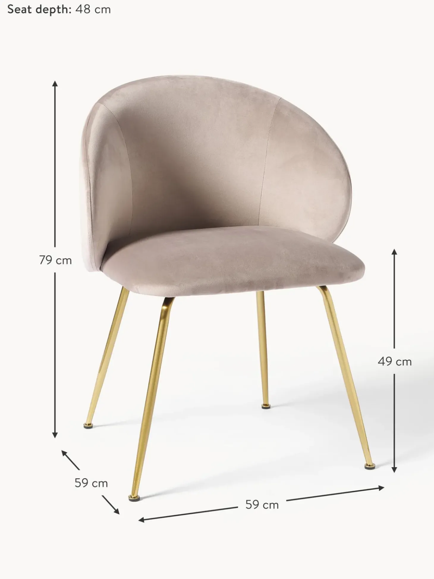 Sillas Tapizadas En Terciopelo Luisa, 2 Uds.