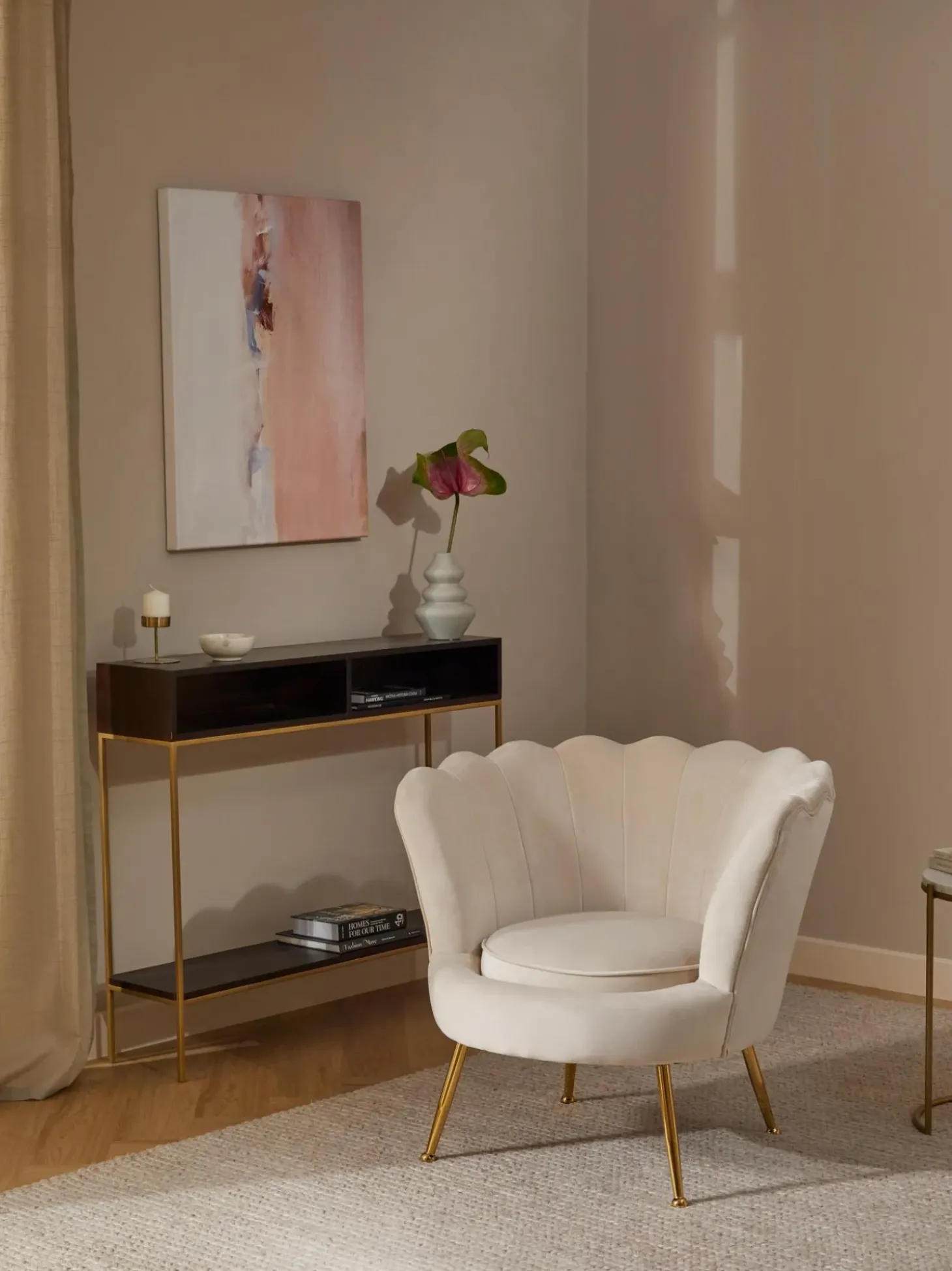 Sillon Coctel De Terciopelo Oyster