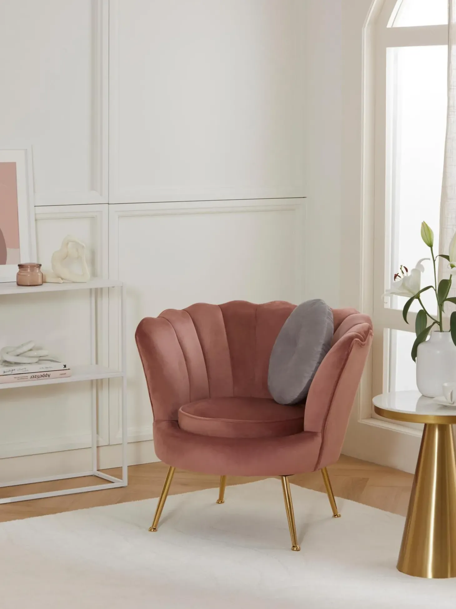 Sillon Coctel De Terciopelo Oyster