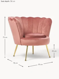 Sillon Coctel De Terciopelo Oyster