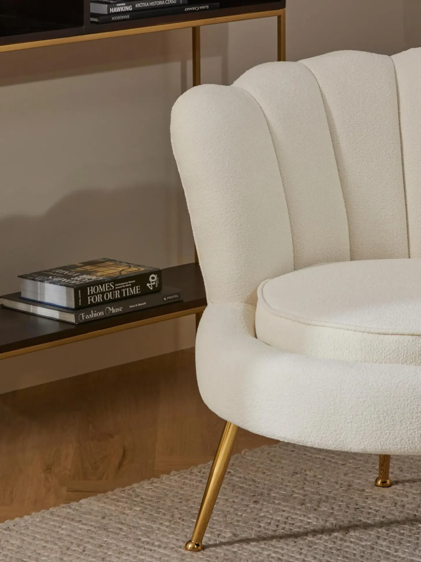 Sillon Coctel En Tejido Boucle Oyster