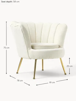 Sillon Coctel En Tejido Boucle Oyster