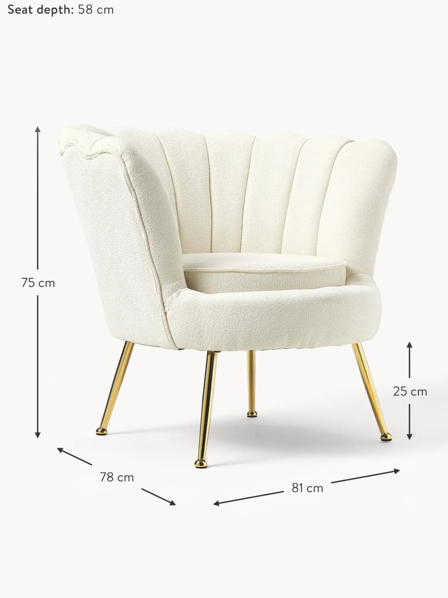 Sillon Coctel En Tejido Boucle Oyster