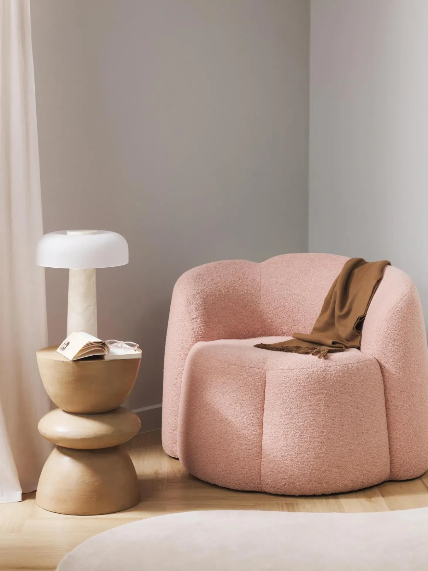 Sillon En Tejido Boucle Fleur