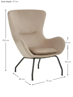 Sillon Orejero De Terciopelo Wing