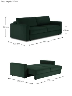 Sofa Cama De Terciopelo Tasha (3 Plazas), Con Espacio De Almacenamiento