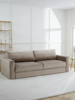 Sofa Cama De Terciopelo Tasha (3 Plazas), Con Espacio De Almacenamiento