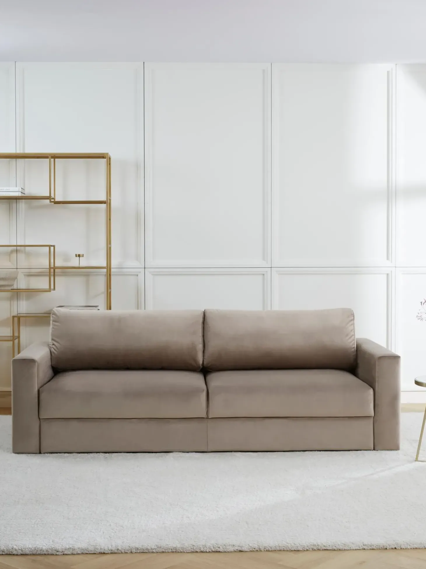 Sofa Cama De Terciopelo Tasha (3 Plazas), Con Espacio De Almacenamiento