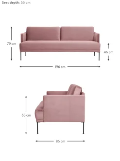 Sofa De Terciopelo Fluente (3 Plazas)