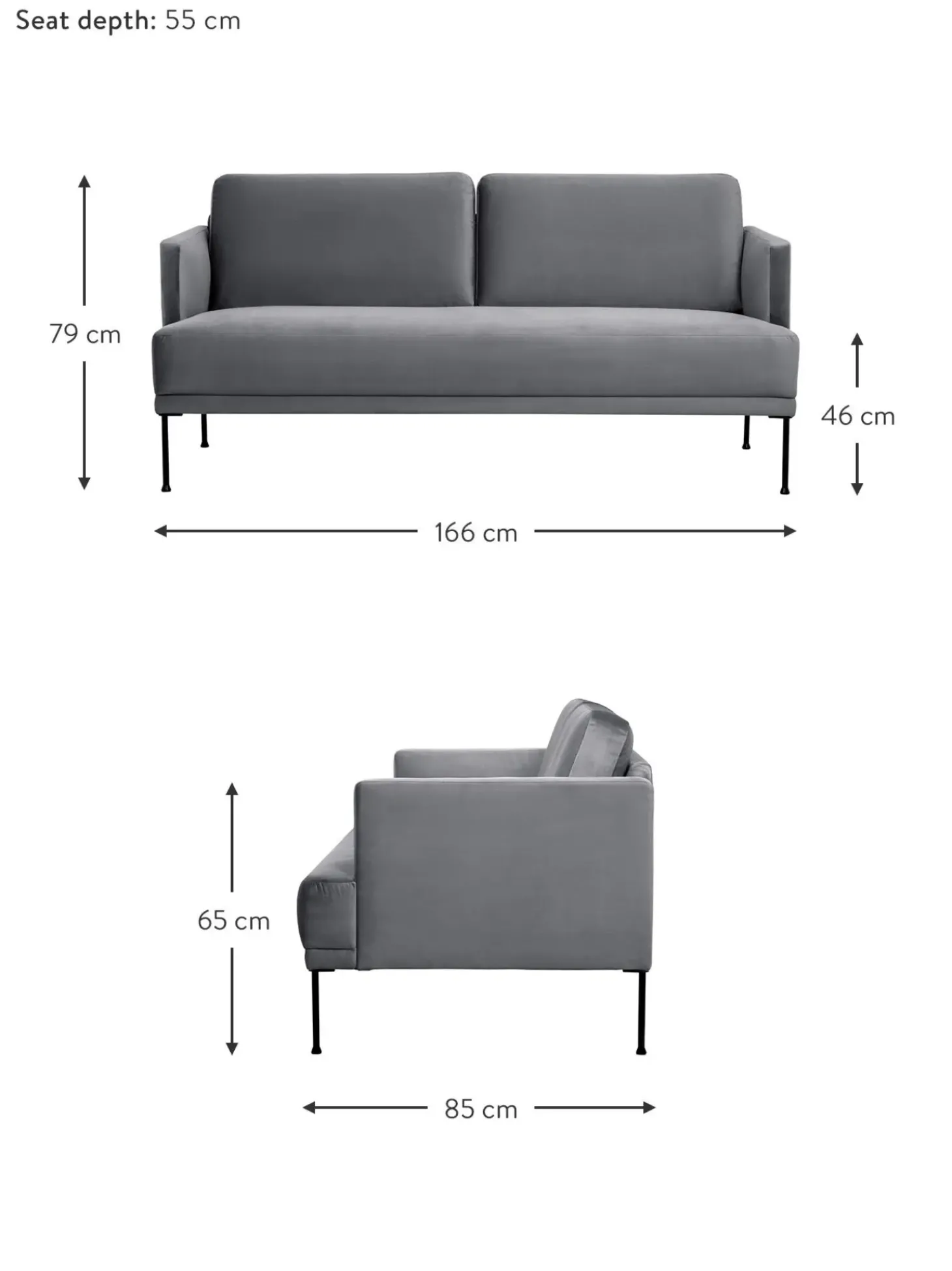 Sofa De Terciopelo Fluente (2 Plazas)