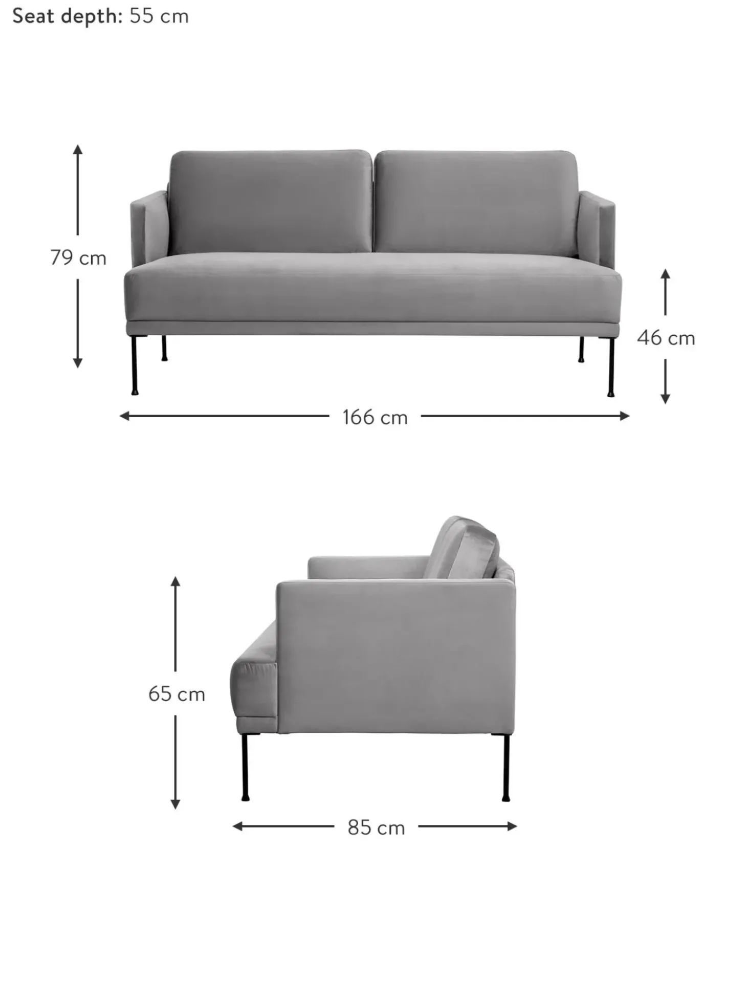 Sofa De Terciopelo Fluente (2 Plazas)