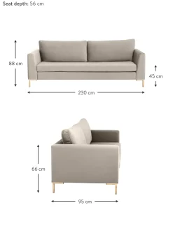 Sofa De Terciopelo Luna (3 Plazas)