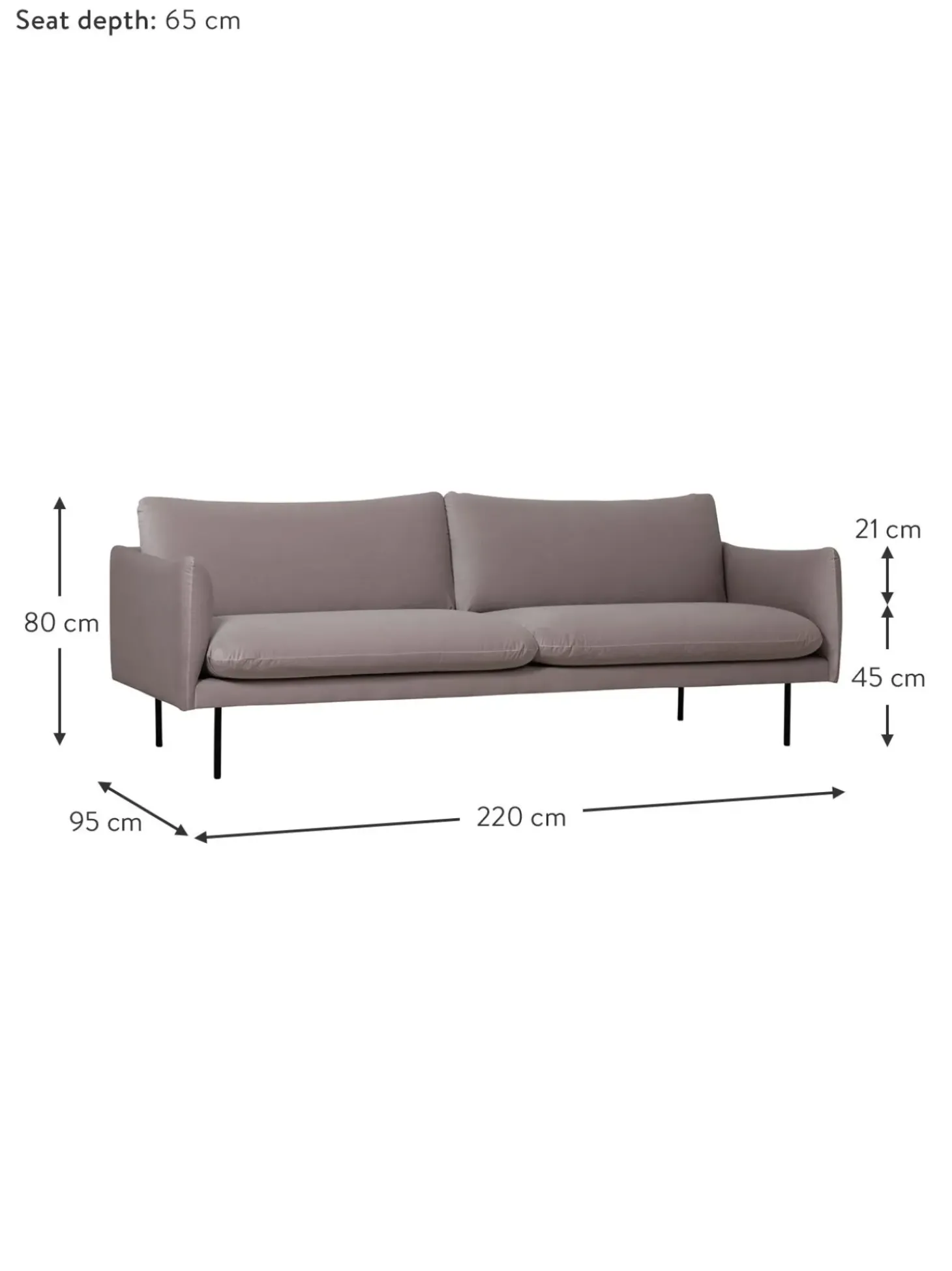 Sofa De Terciopelo Moby (3 Plazas)