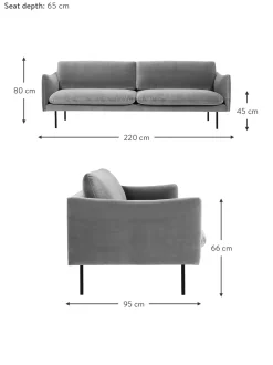 Sofa De Terciopelo Moby (3 Plazas)