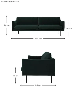 Sofa De Terciopelo Moby (3 Plazas)