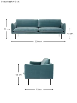 Sofa De Terciopelo Moby (3 Plazas)