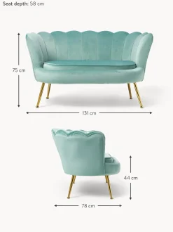 Sofa De Terciopelo Oyster (2 Plazas)