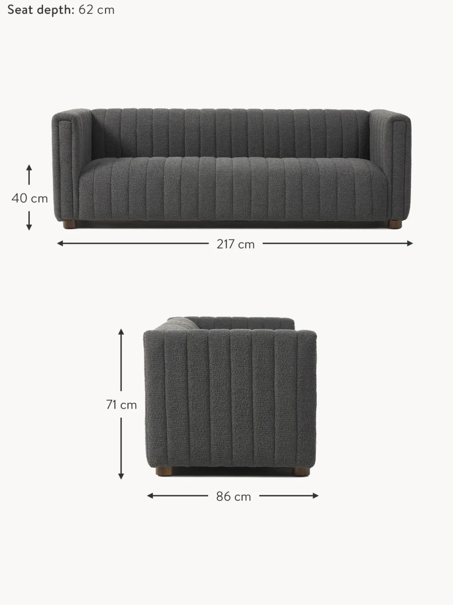 Sofa En Tejido Boucle Antonio (3 Plazas)