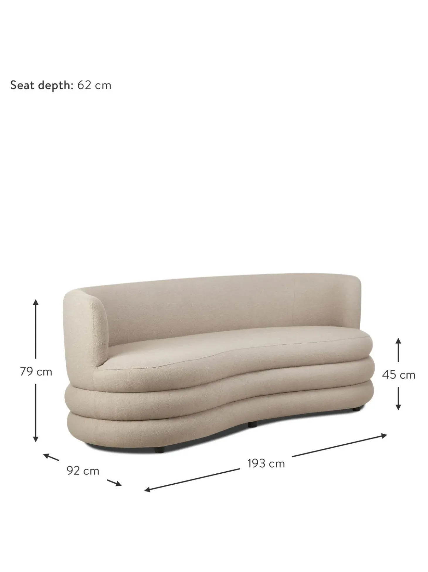 Sofa En Tejido Boucle De Diseno Solomon (3 Plazas)