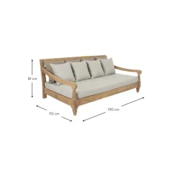 Sofa Grande Para Exterior De Madera Bali (4 Plazas)