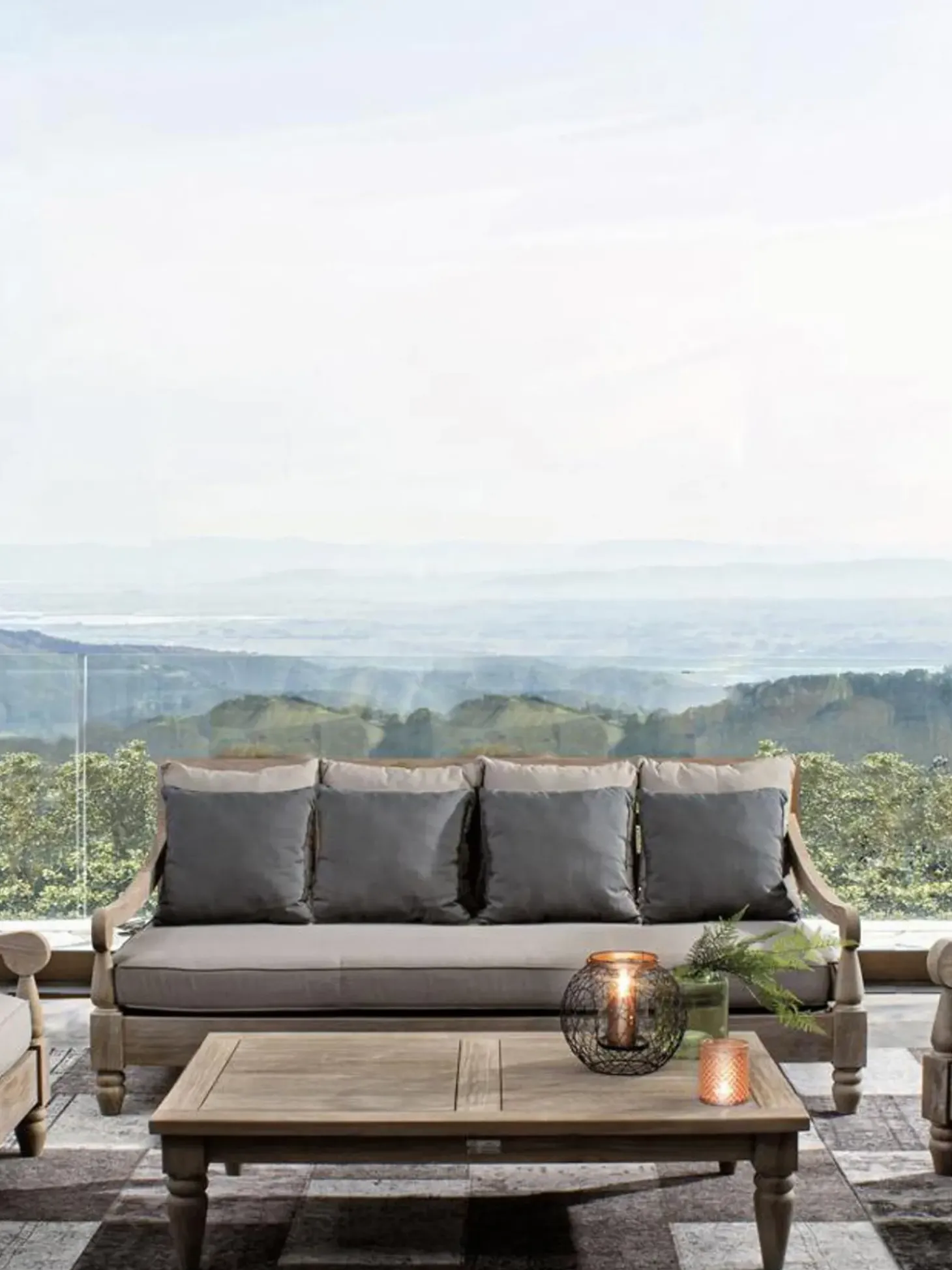 Sofa Grande Para Exterior De Madera Bali (4 Plazas)