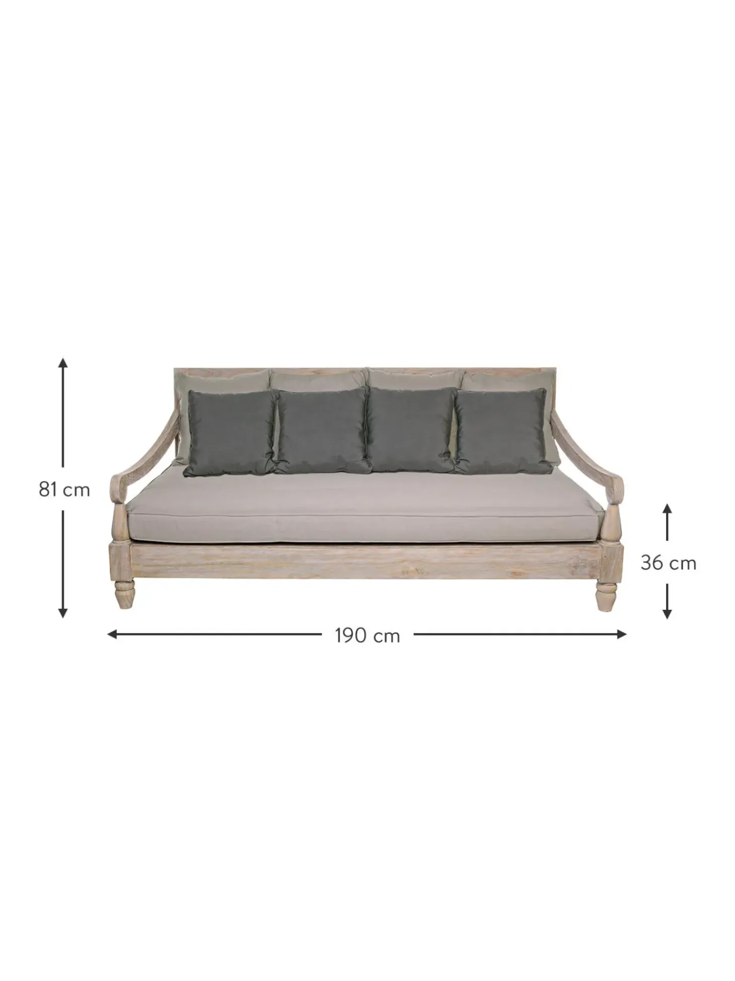 Sofa Grande Para Exterior De Madera Bali (4 Plazas)